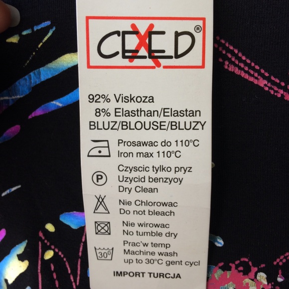 Black printed long sleeve blouse - Picture 4 of 5